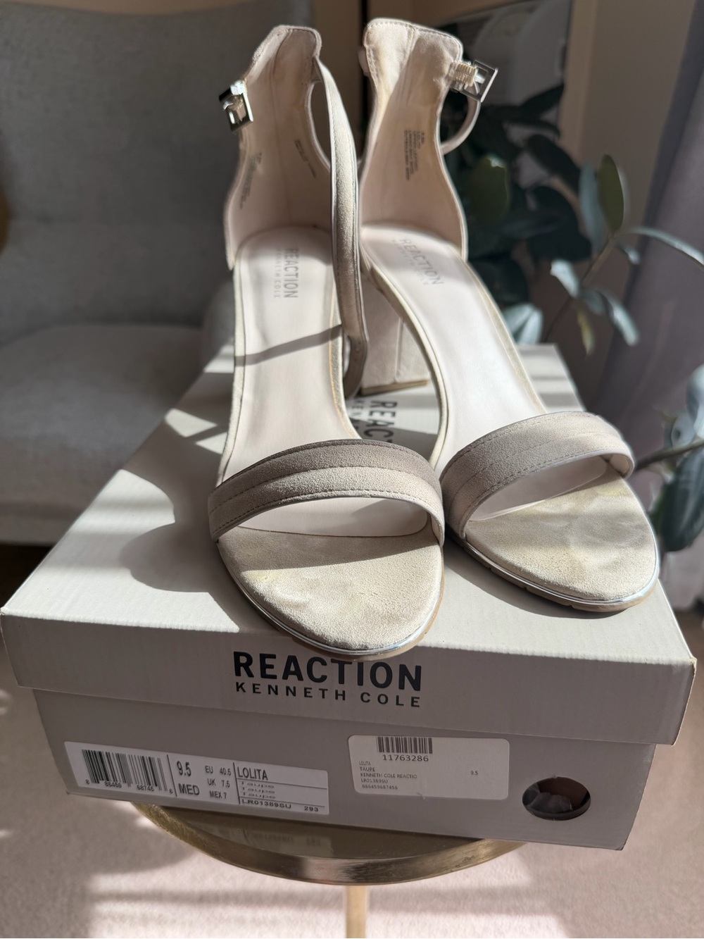 Kenneth Cole Reaction Women's Strappy Block Heel Sandals in Taupe
